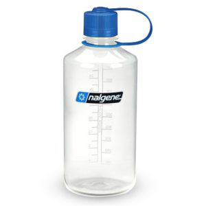 Botella Nalgene Boca Estrecha 1 Litro Transparente / Tapón Azul